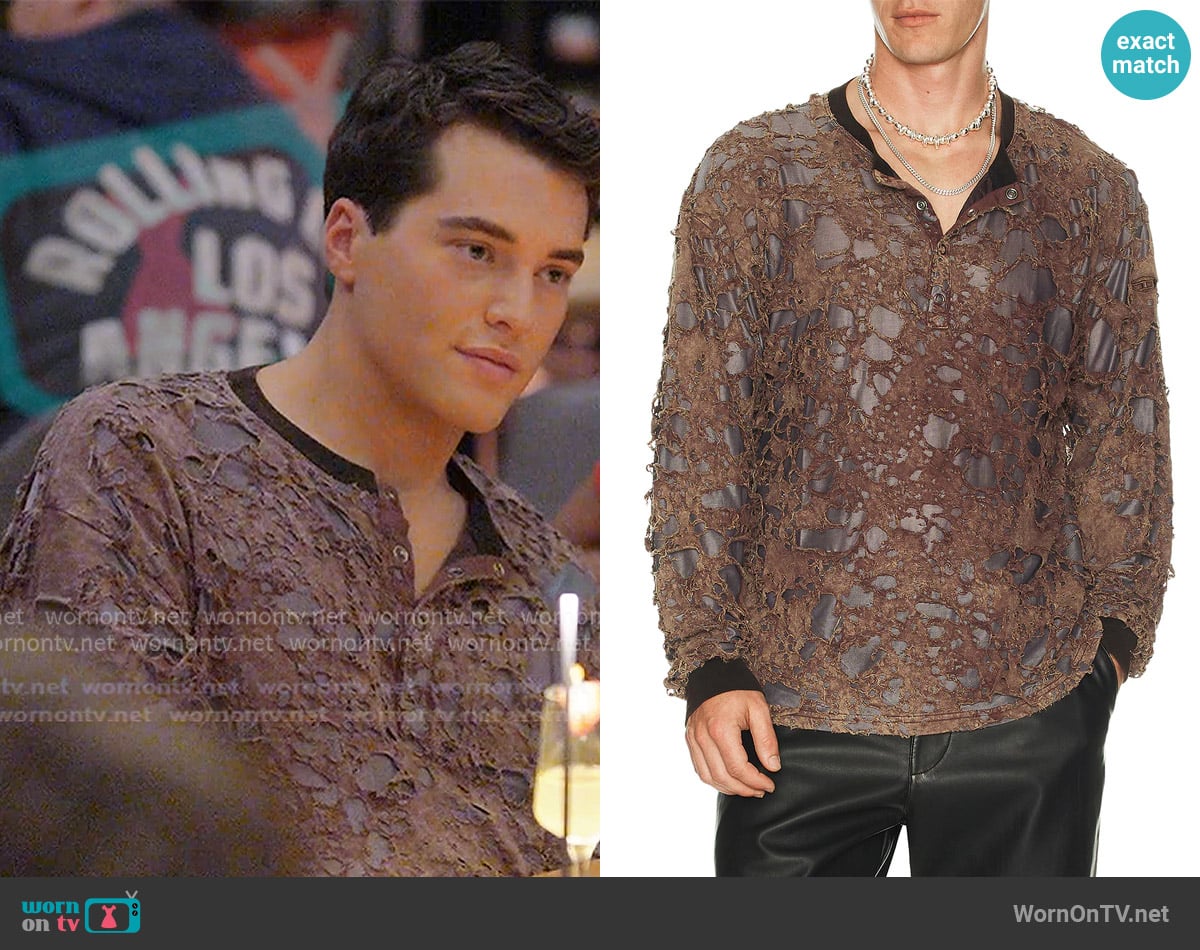 Diesel T-Overt Long Sleeve Tee worn by Brooks Marks on Next Gen NYC Diesel T-Overt Long Sleeve Tee worn by Brooks Marks on Next Gen NYC