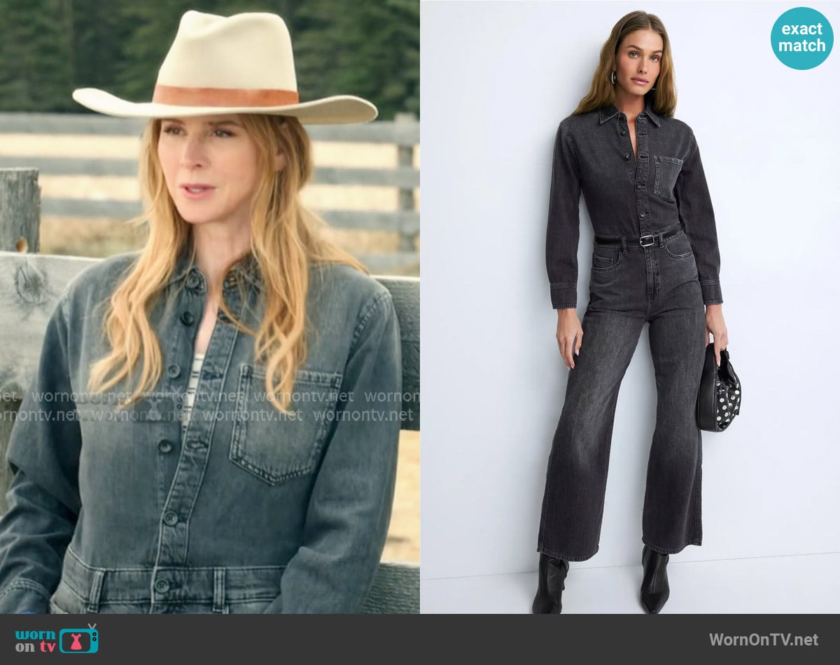 DL1961 Ines Denim Jumpsuit worn by Katherine Walter (Sarah Rafferty) on My Life with the Walter Boys DL1961 Ines Denim Jumpsuit worn by Katherine Walter (Sarah Rafferty) on My Life with the Walter Boys