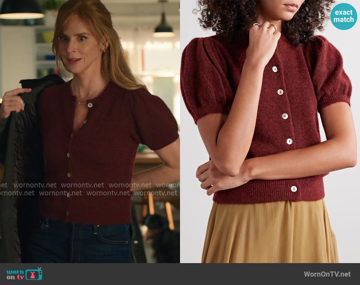 Doen Anisa knitted cardigan worn by Katherine Walter (Sarah Rafferty) on My Life with the Walter Boys Doen Anisa knitted cardigan worn by Katherine Walter (Sarah Rafferty) on My Life with the Walter Boys