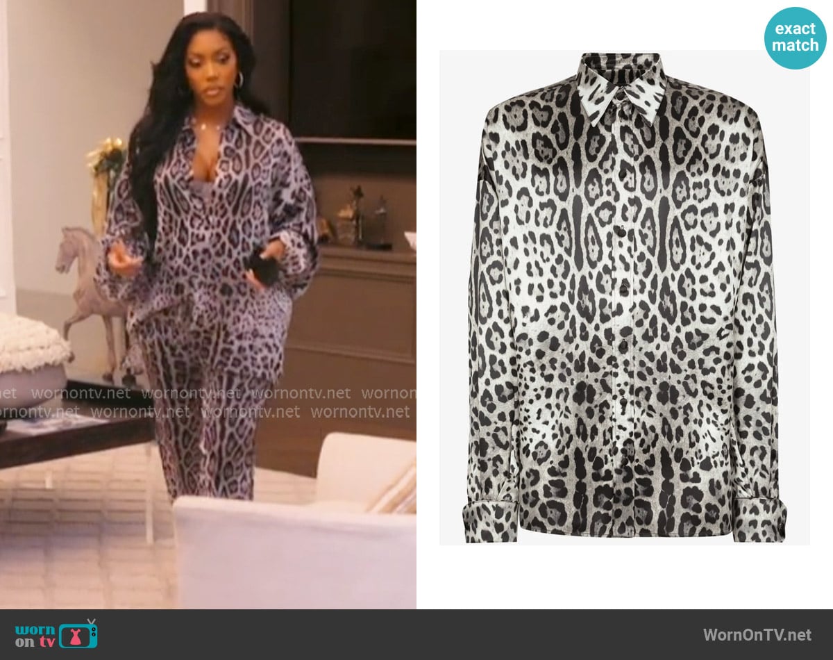 Dolce & Gabbana leopard-print shirt worn by  on The Real Housewives Ultimate Girls Trip