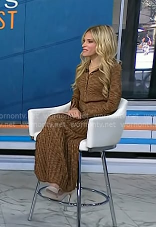 Dr. Marnie Nussbaum’s brown marled knit maxi dress on Today