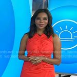 Dr. Michelle Henry’s red ruched front dress on Today