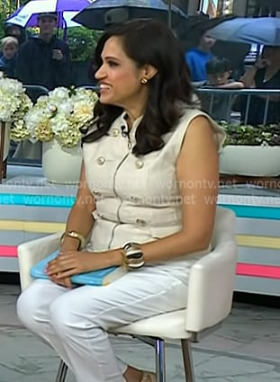 Dr. Sue Varma's beige double breasted vest on Today