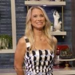 Dr. Wendy Bazilian’s geo print dress on Live with Kelly and Mark Dr. Wendy Bazilian’s geo print dress on Live with Kelly and Mark