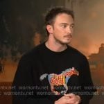 Drew Starkey's black horse print sweater on Extra Drew Starkey's black horse print sweater on Extra