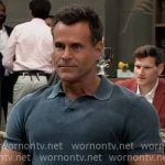 Drew’s blue polo shirt on General Hospital
