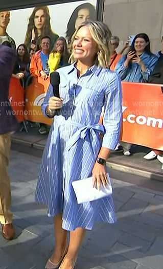 Dylan's blue striped shirtdress on Today