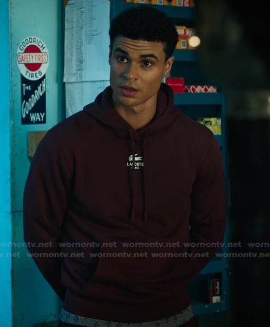 Dylan’s burgundy hoodie on My Life with the Walter Boys Dylan’s burgundy hoodie on My Life with the Walter Boys