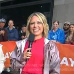 Dylan’s light pink rain coat on Today