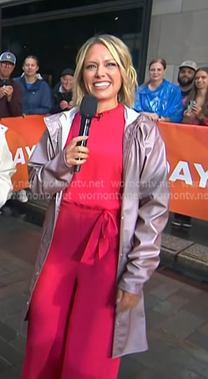 Dylan's light pink rain coat on Today