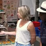 Dylan’s white crochet vest on Today