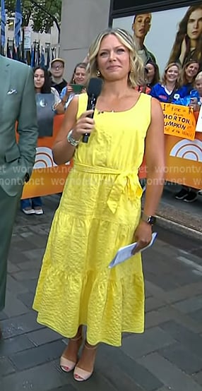Dylan’s yellow tiered sleeveless dress on Today Dylan’s yellow tiered sleeveless dress on Today