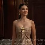 Electra’s gold strapless dress on The Bold and the Beautiful