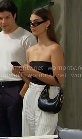 Electra's white pinstripe suit on The Bold and the Beautiful Electra's white pinstripe suit on The Bold and the Beautiful
