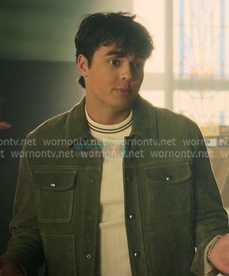 Eliot’s green suede jacket on My Life with the Walter Boys