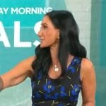 Elizabeth Werner’s black and blue floral print dress on CBS Mornings Elizabeth Werner’s black and blue floral print dress on CBS Mornings
