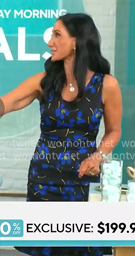 Elizabeth Werner's black and blue floral print dress on CBS Mornings Elizabeth Werner's black and blue floral print dress on CBS Mornings