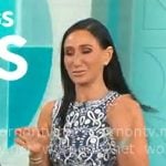 Elizabeth Werner’s blue and white printed dress on CBS Mornings Elizabeth Werner’s blue and white printed dress on CBS Mornings