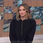 Ellison's black button down mini dress on NBC News Daily