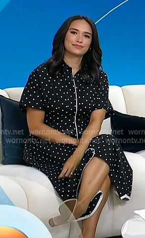 Emilie’s black polka dot dress on Today Emilie’s black polka dot dress on Today