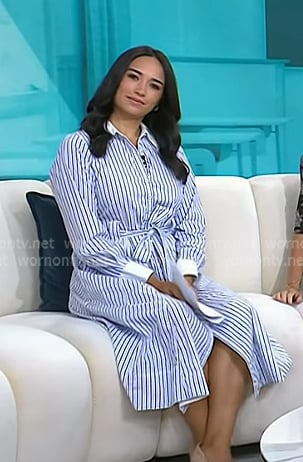 Emilie’s blue stripe shirtdress on Today Emilie’s blue stripe shirtdress on Today