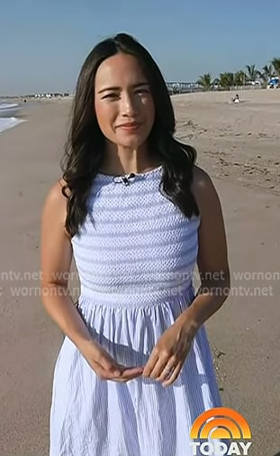 Emilie’s blue stripe smocked dress on Today Emilie’s blue stripe smocked dress on Today