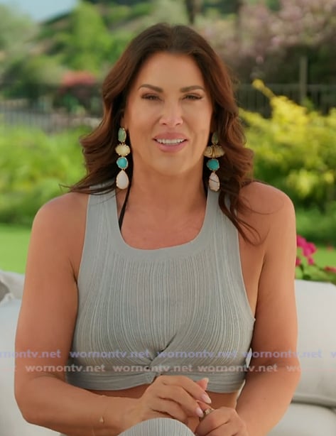 Emily's gray twist front crop top on The Real Housewives of Orange County