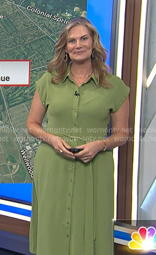 Emily’s green short sleeve shirtdress on Today Emily’s green short sleeve shirtdress on Today