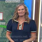 Emily’s navy stripe trim mini dress on Today