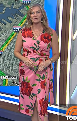 Emily’s pink rose print dress on Today