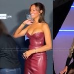 Emira’s burgundy leather dress on Next Gen NYC