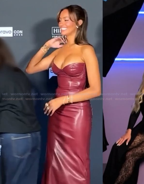 Emira’s burgundy leather dress on Next Gen NYC Emira’s burgundy leather dress on Next Gen NYC