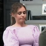 Emma’s purple puff-sleeve top on General Hospital