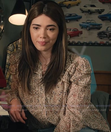 Erin's floral ruffle blouse on My Life with the Walter Boys