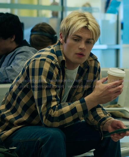 Cole's blue check print shirt on My Life with the Walter Boys