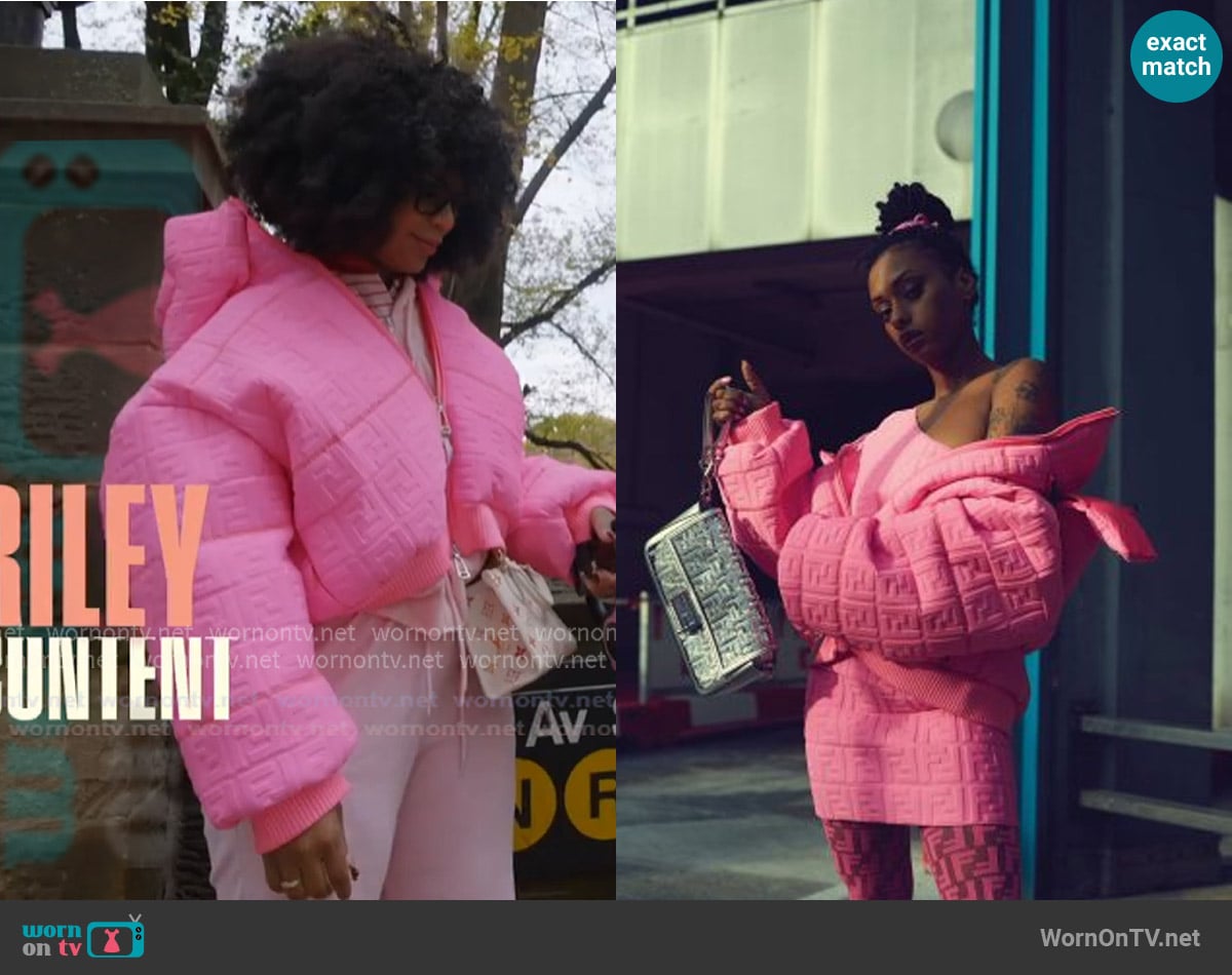 Fendi x Nicki Minaj Capsule Collection Jacket worn by Riley Burruss on Next Gen NYC Fendi x Nicki Minaj Capsule Collection Jacket worn by Riley Burruss on Next Gen NYC
