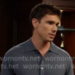 Finn’s grey knit shirt on The Bold and the Beautiful Finn’s grey knit shirt on The Bold and the Beautiful