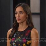 Gabi’s black floral sleeveless dress on Days of our Lives Gabi’s black floral sleeveless dress on Days of our Lives