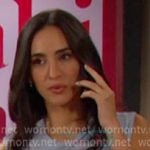 Gabi’s blue gathered mini dress on Days of our Lives Gabi’s blue gathered mini dress on Days of our Lives