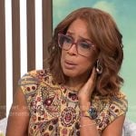 Gayle King’s grey jewel print dress on CBS Mornings Gayle King’s grey jewel print dress on CBS Mornings
