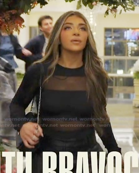 Gia's black mesh bodysuit on Next Gen NYC