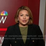 Gilma Avalos's black double breasted blazer on NBC News Daily