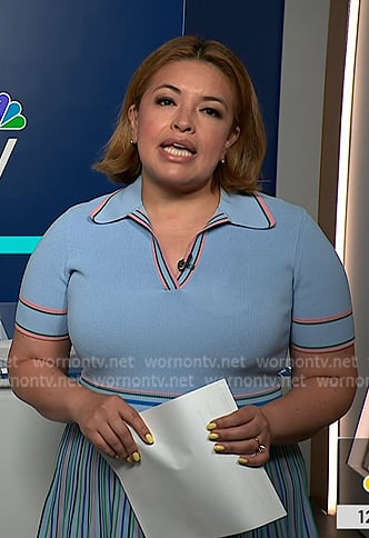 Gilma’s blue striped polo dress on NBC News Daily