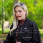 Gina’s black cropped bomber jacket on The Real Housewives of Orange County Gina’s black cropped bomber jacket on The Real Housewives of Orange County
