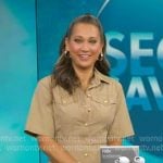 Ginger’s beige short sleeve shirtdress on Good Morning America