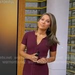 Ginger’s burgundy ribbed maxi dress on Good Morning America Ginger’s burgundy ribbed maxi dress on Good Morning America