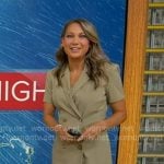 Ginger’s khaki double breasted blazer dress on Good Morning America