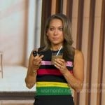 Ginger’s multicolor striped sleeveless dress on Good Morning America Ginger’s multicolor striped sleeveless dress on Good Morning America