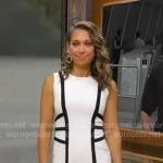 Ginger’s white contrast stripe dress on Good Morning America
