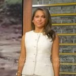 Ginger’s white tweed mixed media dress on Good Morning America Ginger’s white tweed mixed media dress on Good Morning America